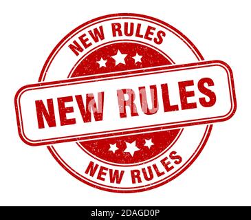 new rules stamp. new rules sign. round grunge label Stock Vector