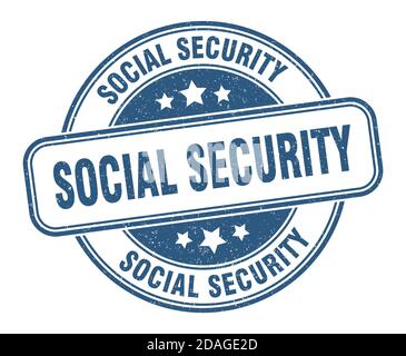 social security stamp. social security sign. round grunge label Stock Vector