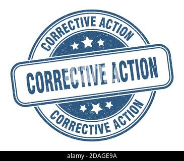 corrective action stamp. corrective action sign. round grunge label Stock Vector