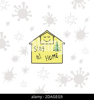Anti-germs, viruses, germs. Insulation of the house. The house is our protection. Stock Vector