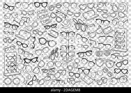 Spectacles doodle set Stock Vector