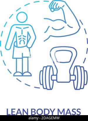 Lean body mass blue gradient concept icon Stock Vector