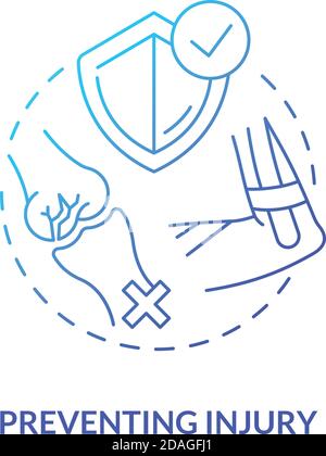Prevent injury blue gradient concept icon Stock Vector