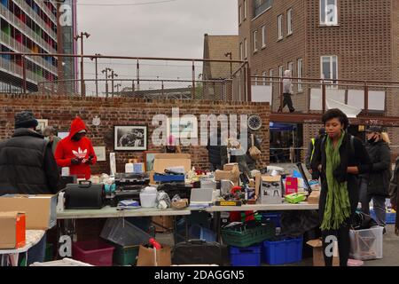 Deptford Market - London (UK): Urban life continues during the second lockdown due to covid in England. Deptford Market is known for its vibrant life. Stock Photo