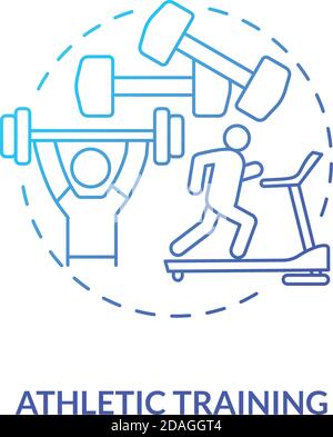 Athletic exercise blue gradient concept icon Stock Vector
