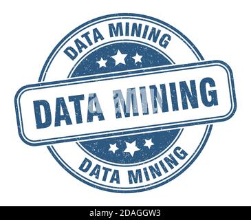 data mining stamp. data mining sign. round grunge label Stock Vector
