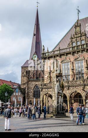 Bremen City Hall seat of the President of the Senate and Mayor of the Free Hanseatic City of Bremen, Stock Photo