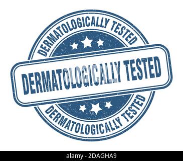 dermatologically tested stamp. dermatologically tested sign. round grunge label Stock Vector