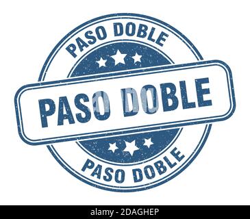 paso doble stamp. paso doble sign. round grunge label Stock Vector