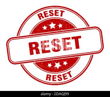 reset stamp. reset sign. round grunge label Stock Vector