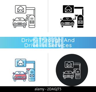 Drive through mailbox icon Stock Vector