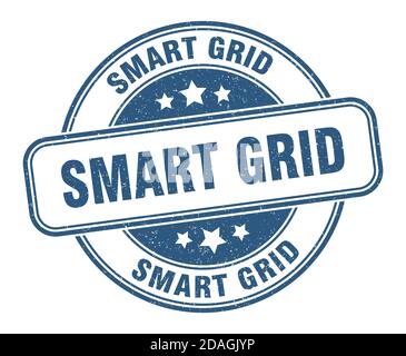 smart grid stamp. smart grid sign. round grunge label Stock Vector