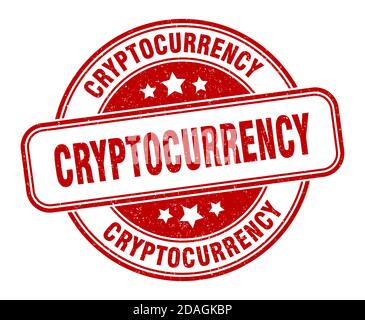 cryptocurrency stamp. cryptocurrency sign. round grunge label Stock Vector