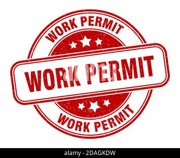 work permit stamp. work permit sign. round grunge label Stock Vector