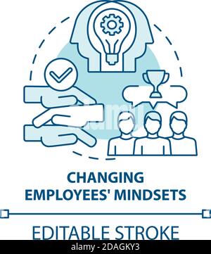 Changing employees mindsets concept icon Stock Vector