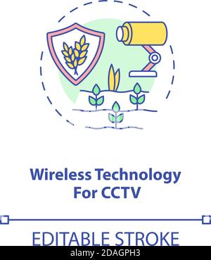 Wireless technology for CCTV concept icon Stock Vector