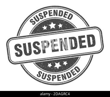 suspended stamp. suspended sign. round grunge label Stock Vector