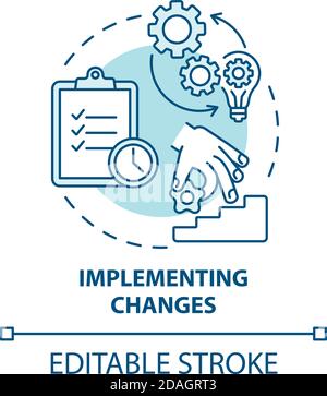 Implementing changes concept icon Stock Vector