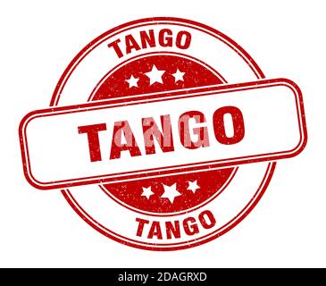 tango stamp. tango sign. round grunge label Stock Vector
