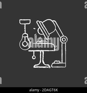 Lighting chalk white icon on black background Stock Vector