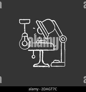Lighting chalk white icon on black background Stock Vector