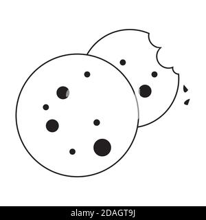 Browser outline cookies icon. Internet bitten cookie vector symbol isolated on white Stock Vector