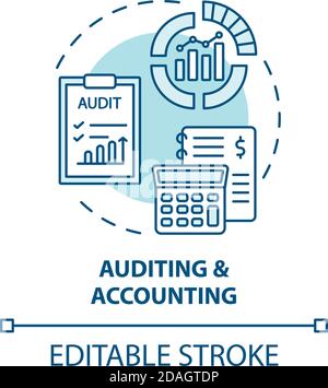 Auditing and accounting concept icon Stock Vector