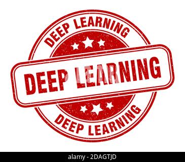deep learning stamp. deep learning sign. round grunge label Stock Vector