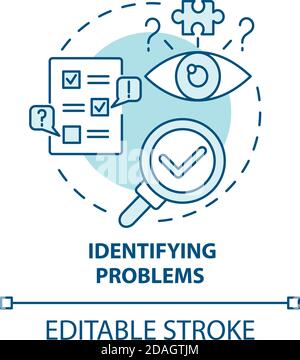 Identifying problems concept icon Stock Vector