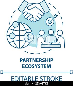 Partnership ecosystem concept icon Stock Vector