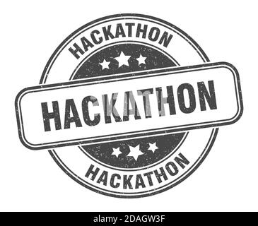 hackathon stamp. hackathon sign. round grunge label Stock Vector