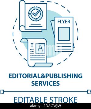 Editorial and publishing services concept icon Stock Vector