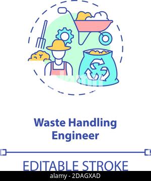 Waste handling engineer concept icon Stock Vector