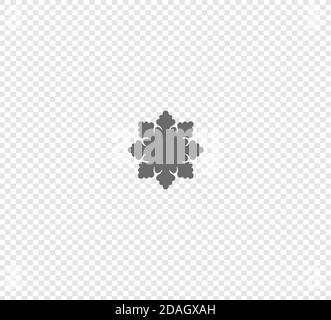 Vector snowflakes set for Christmas design. Gray flat vector snowflake icon on transparent background Stock Vector