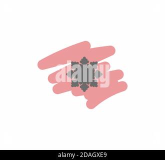 Flat logo of snowflake isolated on white background. New Year and winter symbol. Vector illustration. Stock Vector