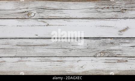 Vector illustration background texture of old vintage weathered white painted grunge wooden planks with brown wood grain Stock Vector