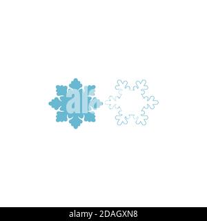 Snowflake flat icon. Vector illustration EPS. Christmas snowflake isolated Stock Vector