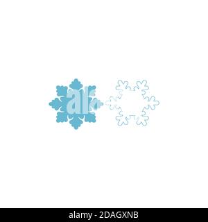 Snowflake flat icon. Vector illustration EPS. Christmas snowflake isolated Stock Vector