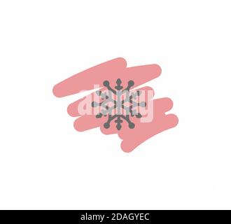 Snowflake Icon. Flat logo of snowflake isolated on white background. New Year and winter symbol. Christmas snowflake isolated Stock Vector