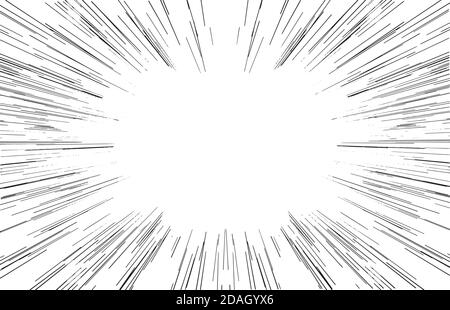 illustration vector abstract speed motion black starburst straight lines from the center Stock Vector