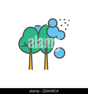 Spraying with pesticides color line icon. Pictogram for web page, mobile app, promo. Stock Vector