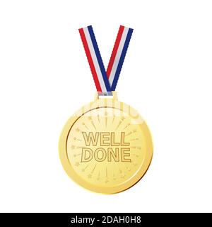 Realistic golden awards for achievement. Realistic medals Stock Vector