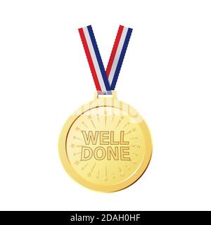 Realistic golden awards for achievement. Realistic medals Stock Vector