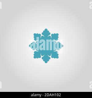 Snowflake Icon. Flat logo of snowflake isolated on white background. New Year and winter symbol. Vector illustration. Stock Vector