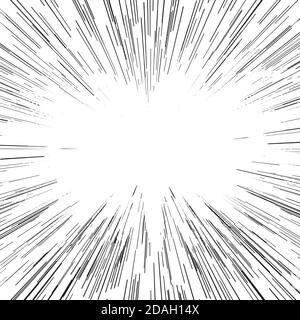 illustration vector abstract speed motion black starburst lines from the center. Stock Vector