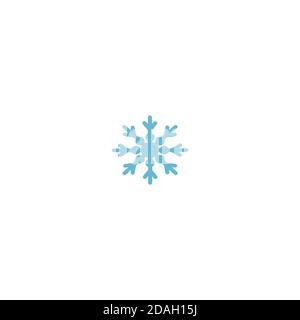 Snowflake sign. Blue Snowflake icon isolated on white background. Snow flake silhouette. Stock Vector