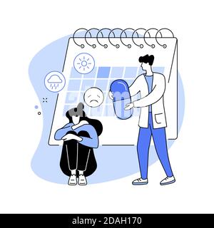 Seasonal affective disorder treatment abstract concept vector illustration. Stock Vector