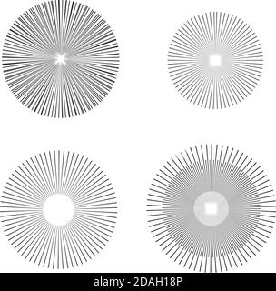 illustration vector starburst or sunburst Backgrounds set. Ray, Beam Shapes Stock Vector