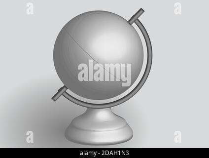white globe. Empty world globe on a stand Stock Vector