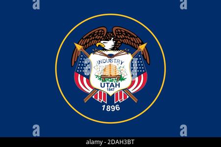 flag of USA state Utah Stock Vector